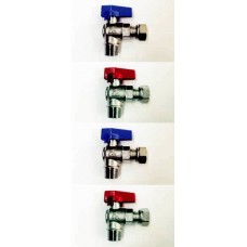 ANGLED BALL VALVES, BRASS, M/M, M/F, M/F SWIVEL, F/F SWIVEL, BSP THREADS, MADE IN ITALY (16)
