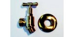HOSE TAP, MALE/MALE, POLISHED BRASS FINISH WITH BRASS COVER FLANGE, VS-1903-MP