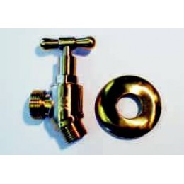 HOSE TAP, MALE/MALE, POLISHED BRASS FINISH WITH BRASS COVER FLANGE, VS-1903-MP