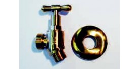 HOSE TAP, MALE/MALE, POLISHED BRASS FINISH WITH BRASS COVER FLANGE, VS-1903-MP