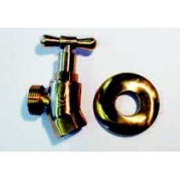 HOSE TAP, FEMALE/MALE, POLISHED BRASS FINISH WITH COVER FLANGE, VS-1904-FP