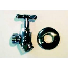 HOSE TAP, FEMALE/MALE, POLISHED BRASS WITH HIGH CHROME FINISH AND CHROME COVER FLANGE, VS-1904-FC