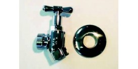 HOSE TAP, FEMALE/MALE, POLISHED BRASS WITH HIGH CHROME FINISH AND CHROME COVER FLANGE, VS-1904-FC