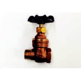 GATE VALVE, MALE/FEMALE, BRASS, 1/2" (15mm), 200LB 