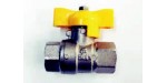 GAS BALL VALVE, FEMALE/FEMALE, 1/4" (6MM), WITH TEE HANDLE