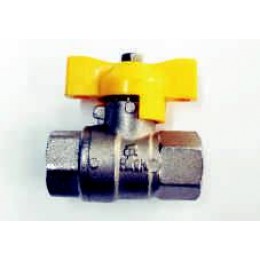 GAS BALL VALVE, FEMALE/FEMALE, 1/4" (6MM), WITH TEE HANDLE