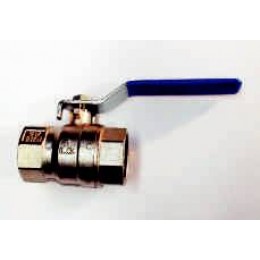 BALL VALVE, FEMALE/FEMALE, 1/2" (15MM), WITH BLUE LEVER HANDLE
