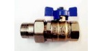 BALL VALVE MALE/FEMALE UNION, 1/2" (15MM), WITH BLUE TEE HANDLE