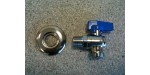 DISHWASHER TAP, MALE/MALE, BLUE, WITH CHROME COVER FLANGE