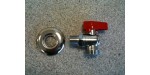 DISHWASHER TAP, MALE/MALE, RED, WITH CHROME COVER FLANGE
